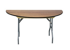 60 Semi-Round Wood Table